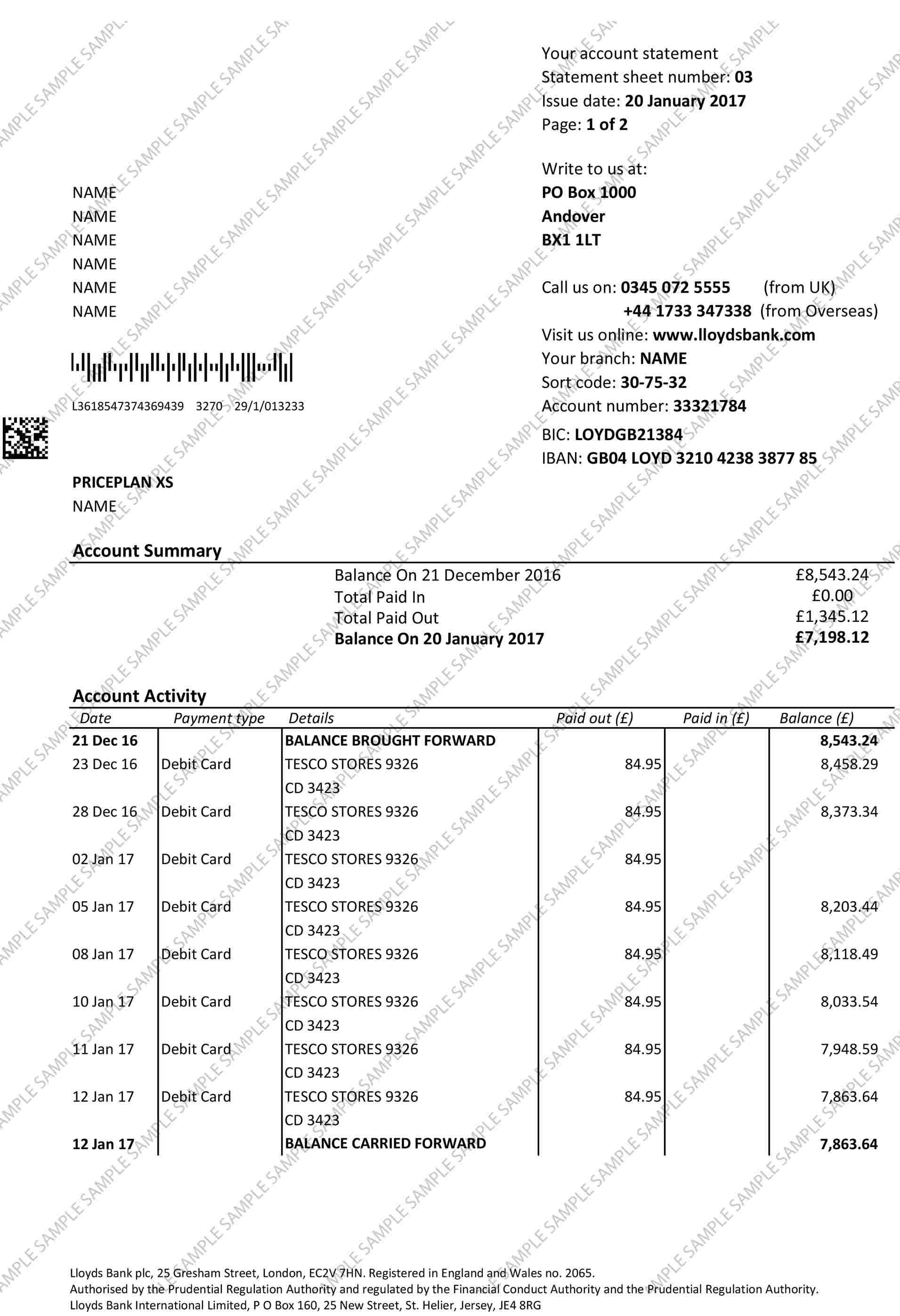 Lloyds Business Sample Document