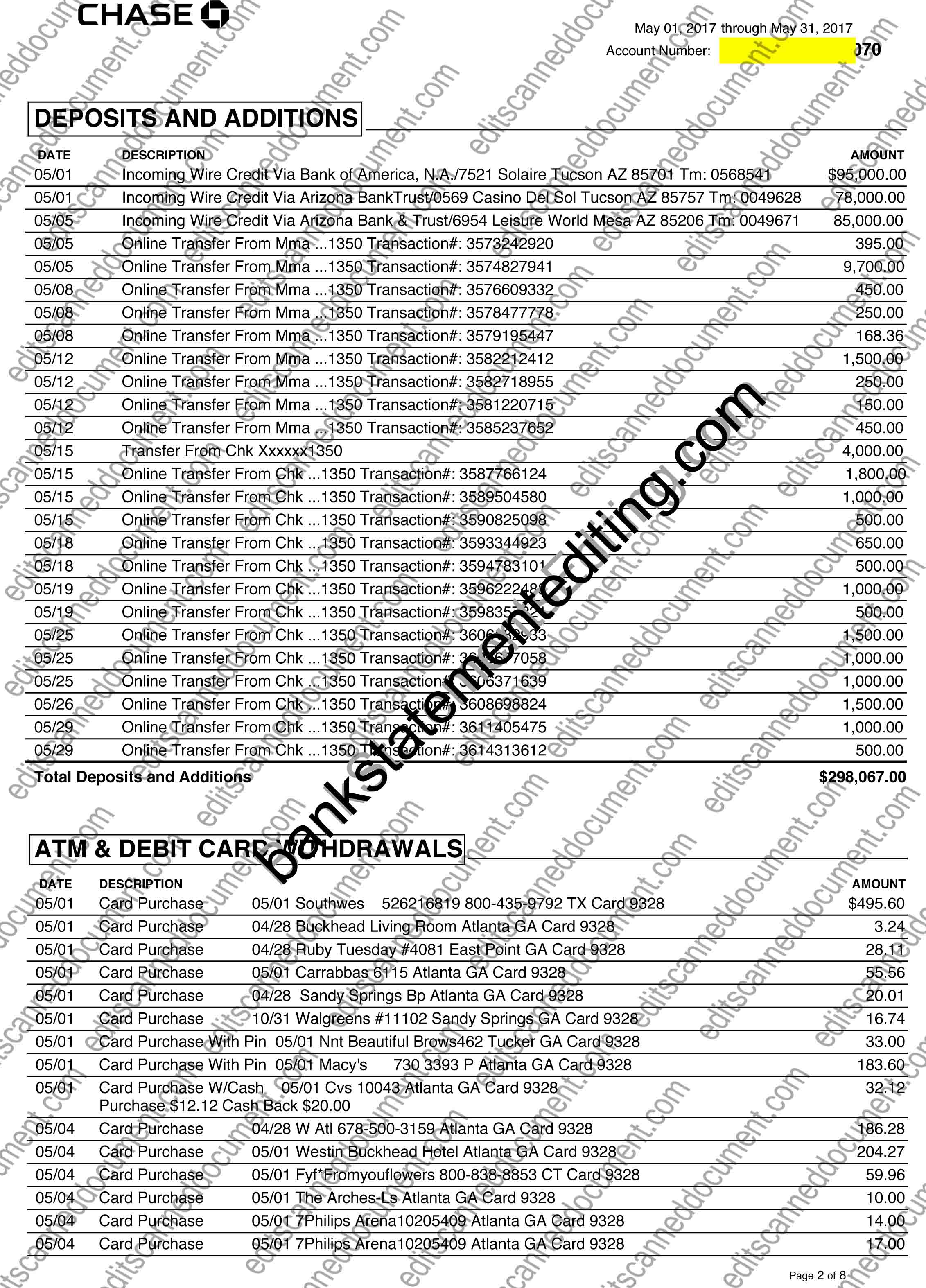 Chase Page 2 Sample Document